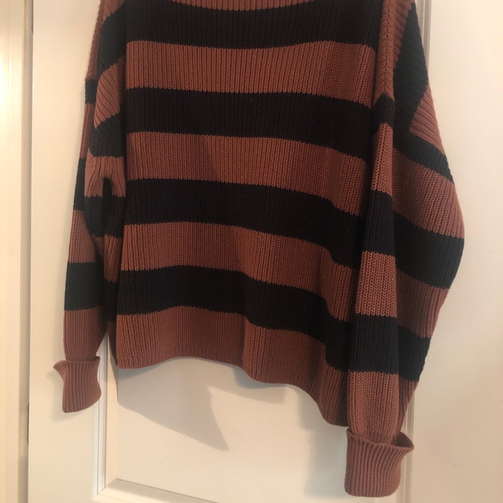 Burnt orange striped sweater